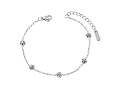 Troli Delicate steel bracelet with flowers Sidabrinis