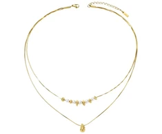 Troli Double Gold Plated Tear Drop Gold Necklace