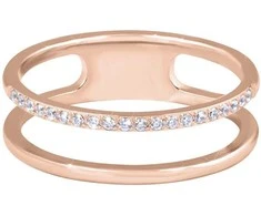 Troli Double minimalist rose auksinis ring
