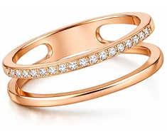 Troli Double minimalist rose auksinis ring