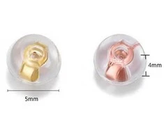 Troli Auskarų užsegimas - 2 poros Silicone Rose Gold