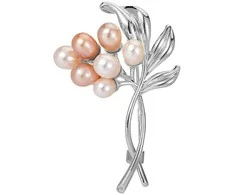 Troli Elegantiška sagė su tikrais perlais Twig Sidabrinis