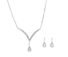 Troli Elegant jewelry set with crystals Drop (pakabukas, earrings)