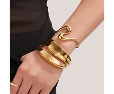Troli Elegant solid bracelet made of auksinis-plated steel Gold