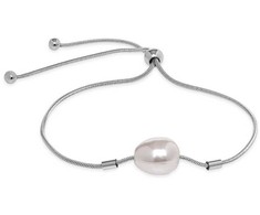 Troli Elegant plieninė apyrankė su dirbtiniu perlu VEDB0540S