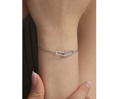 Troli Elegant steel bracelet with zircons Sidabrinis