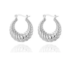 Troli Elegant steel hoop earrings