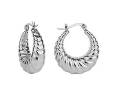 Troli Elegant steel hoop earrings