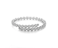 Troli Glittering adjustable bracelet with zircons Sidabrinis