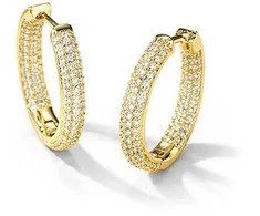 Troli Glittering auksinis-plated rings with clear zircons