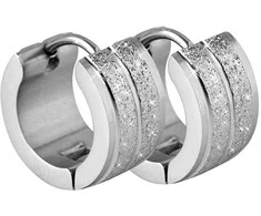 Troli Glittering steel earrings rings