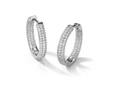Troli Glittering steel rings with clear zircons