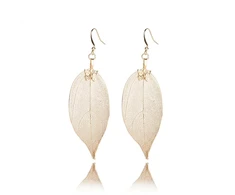 Troli Gold-plated earrings Laurel leaves with a bow tie Laurel