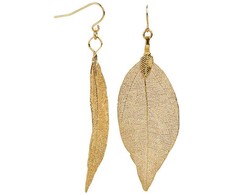 Troli Gold-plated earrings Laurel leaves