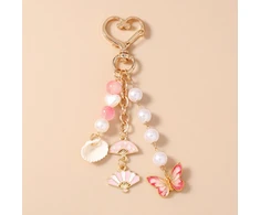 Troli Gold-plated handbag pendant Butterfly, fans and shells