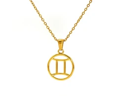 Troli Gold-plated steel pakabukas Gemini (chain, pendant)
