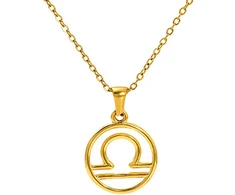 Troli Gold-plated steel pakabukas Libra (chain, pendant)