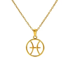 Troli Gold-plated steel pakabukas Pisces (chain, pendant)