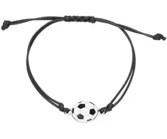 Troli Juoda tekstilinė apyrankė Futbolo kamuolys