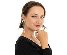 Troli Long auksinis-plated earrings with artificial pearls VAAJDE2023196G