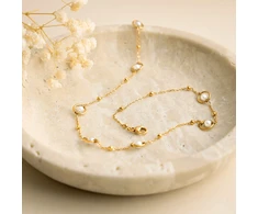 Troli Matching auksinis-plated pakabukas with synthetic pearls Gold
