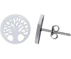 Troli Matching steel earrings Tree of Life