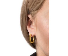 Troli Minimalist oval steel earrings