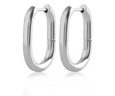 Troli Minimalist oval steel earrings