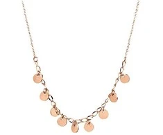 Troli Pinigų karoliai iš Rose Gold plieno