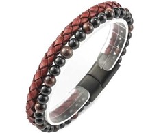Troli Originali odinė apyrankė su karoliukais VSB002BR-PET