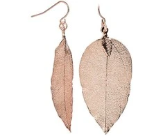 Troli Rožinė auksinis earrings Laurel leaves Laurel