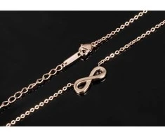 Troli Rožinis paauksuotas plieno karoliai Infinity KNS-271
