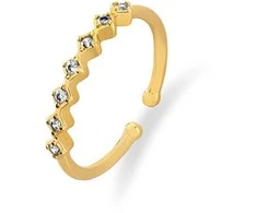 Troli Shiny open auksinis-plated steel ring