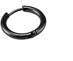 Troli Single juodas hoop earring made of steel