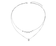 Troli Tear Drop Sidabrinis Double Steel Necklace