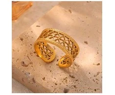 Troli Timeless auksinis-plated steel ring