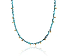 Troli Turquoise bead pakabukas Gold