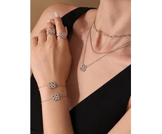 Troli Women's steel bracelet Four-leaf clover with zircons Sidabrinis