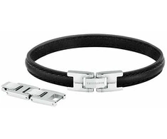 Trussardi Stilinga juoda odinė apyrankė T-Leather TJAXZ03