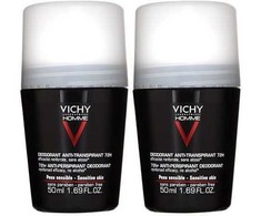 Vichy Homme 72H Extreme-Control Anti Perspirant antiperspirantas vyrams, 2 x 50 ml