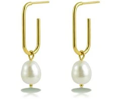 Victoria Walls Gold-plated 2in1 earrings with Sylmara Gold pearl VWE260814G