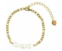 Victoria Walls Gold-plated bracelet with genuine pearls Orlisse Gold VWB260758G