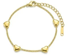 Victoria Walls Gold-plated bracelet with hearts Vaelisse Gold VWB260689G