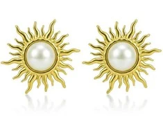 Victoria Walls Gold-plated earrings Sun with pearl Elmora Gold VWE260670G