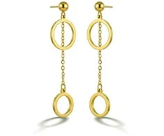 Victoria Walls Long auksinis-plated earrings Gold Auréole VWE260592G