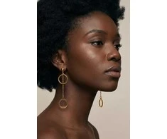 Victoria Walls Long auksinis-plated earrings Gold Auréole VWE260592G