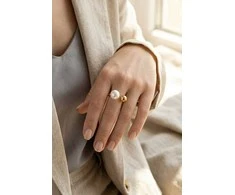 Victoria Walls Open auksinis-plated ring with pearl VWR260765G