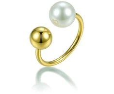 Victoria Walls Open auksinis-plated ring with pearl VWR260765G