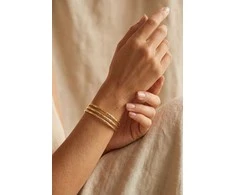 Victoria Walls Triple solid bracelet Elunéa Gold VWB260665G