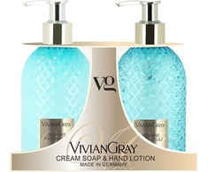 Newcos VIVIAN GRAY rinkinys Gemstone Jasmine &amp; Patchouli: skystas kremas-muilas ir rankų losjonas, 2 x 300 ml